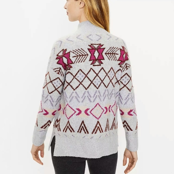 Lou & Grey Loft Fair Isle Tunic Sweater Large - Picture 3 of 5